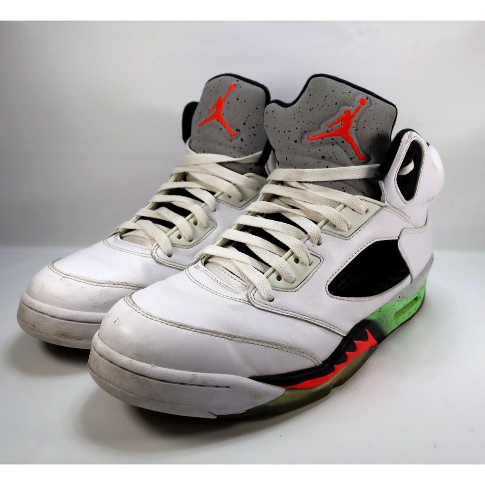 Nike Air Jordan 5 Retro Pro Stars White Green Men's Shoes Sneakers Size 11.5